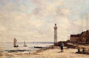 The Honfleur Lighthouse I by Eugene Boudin