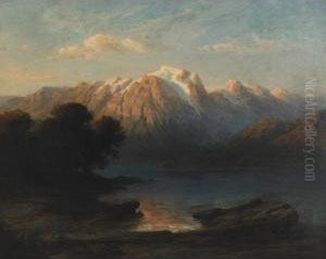 A View Of Mountains And Lake by Frederick Charles Vipond Ede