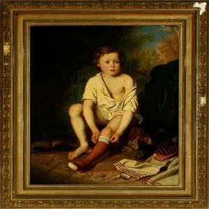 A Boy Dresses After A Swim