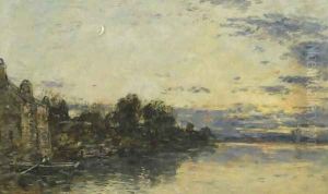 Bord de rivière en Bretagne by Eugene Boudin