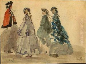 Four Women at Trouville by Eugene Boudin