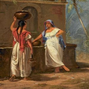 To Italienske Kvinder Ved Enfontaene by Frederik Mayer Visby