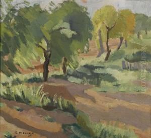 Landschaft Mit Baumen. 1930. by Emanuel Rudolf Vischer
