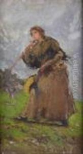 Pastorella In Montagna by Adolfo A. Ferraguti Visconti