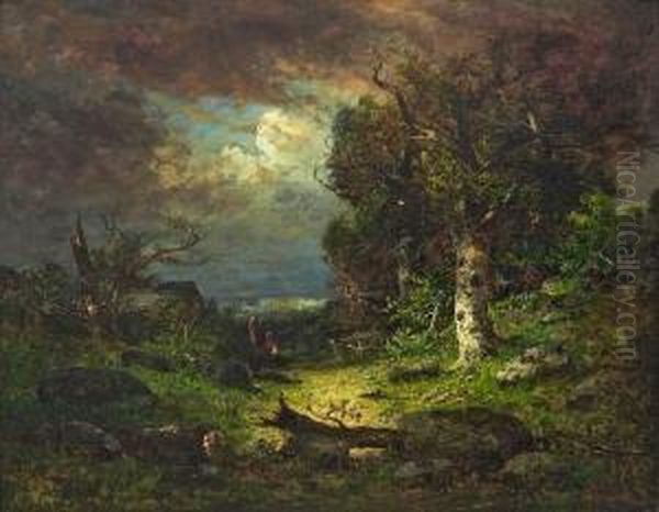 Dramatic Landscape Scenery. Signed F. Visconti 74 - view 1