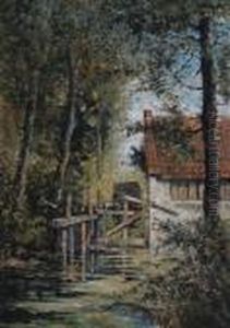 Paesaggio Con Mulino by Giuseppe Antonio A. Visconti