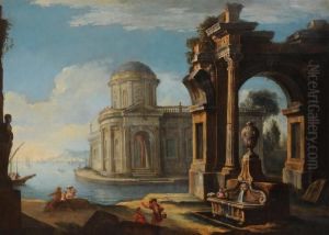 Paesaggio Con Architettura Fantasiosa by (Giovanni Antonio Canal) Canaletto