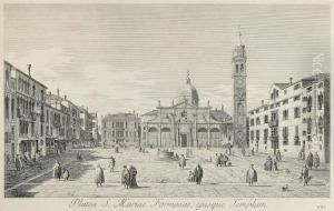 Six Views Of Venice: Platea S. Mariae Formosae, Ejusque Templum by (Giovanni Antonio Canal) Canaletto