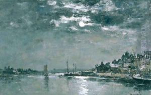 Moonlit Seascape by Eugene Boudin