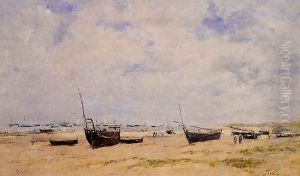 Berck, the Beach at Low Tide by Eugene Boudin