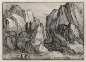 View Of A Rocky Gorge by Claes Jansz Ii Visscher