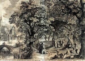 Jesus Mit Jungern Im Walde by Claes Jansznicola I Visscher