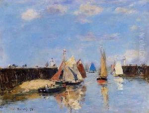 The Port of Trouville II by Eugene Boudin