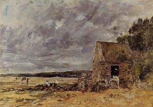 The Rocks at Saint-Vaast-la-Hougue by Eugene Boudin
