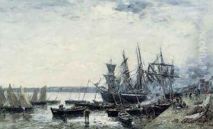 Camaret, the Port I by Eugene Boudin