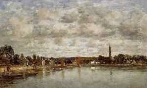 Hopital-Camfrout, Le Bourg by Eugene Boudin