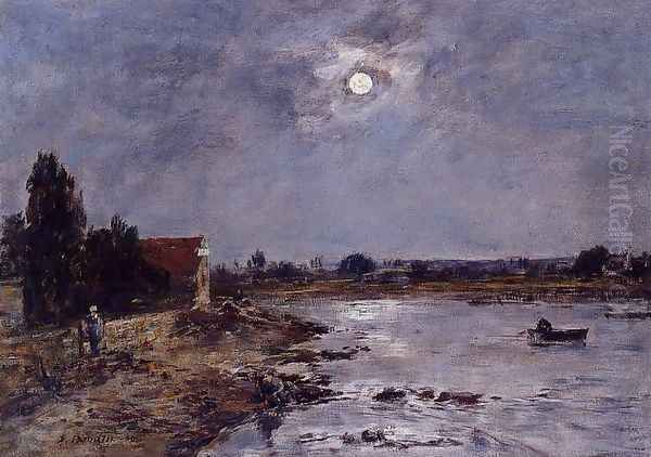 The Banks of the Touques - Moonlight - view 1