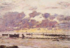 The Shores of Sainte Adresse at Twilight by Eugene Boudin