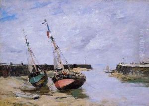 Trouville, the Jettys, Low Tide V by Eugene Boudin