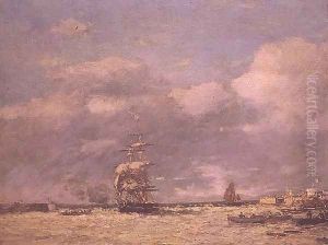 L'Entree du Port de Havre by Eugene Boudin