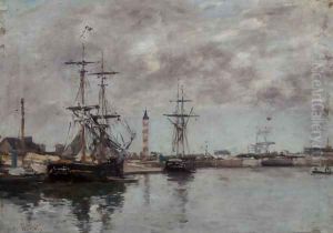 The Port of Deauville II by Eugene Boudin