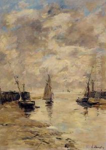 Trouville, the Jettys, Low Tide VIII by Eugene Boudin