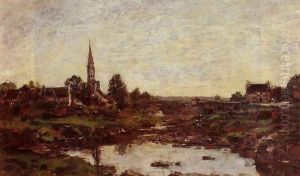 Village in Brittany by Eugene Boudin