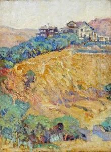 Homes On A Hillside, Thought To Be Alameda, California by Calthea Campbell Vivian