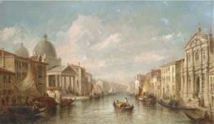 Barges And Gondolas On The Grand Canal, Venice