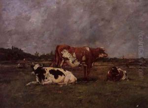 Cows in Pasture by Eugene Boudin