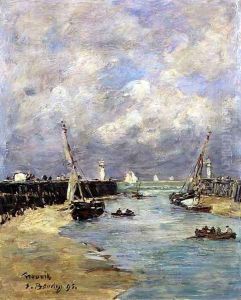 Low Tide at Trouville 1895 by Eugene Boudin