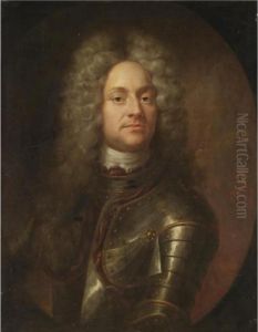Portrait Of A Gentleman, Half-length, Wearing Armour, In A Painted Oval