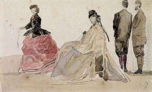 Crinolines on the Beach by Eugene Boudin