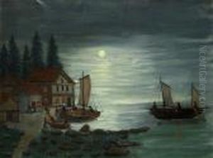 Le Retour De Peche Nocturne by Louis Vivin