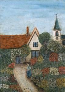 Paysage, Maison Et Fleurs