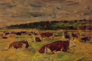 Cows in the Pasture I by Eugene Boudin