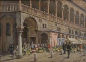 Bloemenmarkt Op Het San Marco-pleinte Venetie by Giuseppe Vizzotto Alberti