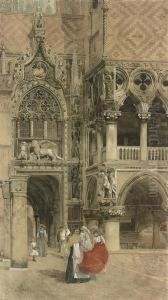 Travellers On The Grand Tour, St Mark's Square, Venice by Giuseppe Vizzotto Alberti