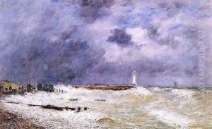 Le Havre, Heavy Winds off of Frascati by Eugene Boudin