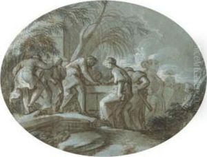 Joseph Et Ses Freres Au Puits by Nicolas Vleughels