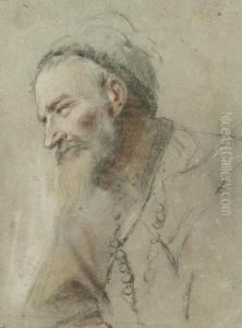 Portrait Of A Bearded Man, Half-length, Wearing A Cap by Nicolas Vleughels