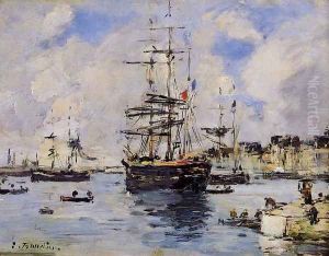 Le Havre, l'Avant Port II by Eugene Boudin