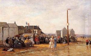 The Bathing Hour at Trouville by Eugene Boudin