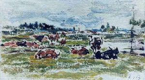 Vaces au Paturage by Eugene Boudin