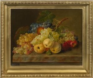 Fruchtestilleben Mit Weintrauben Und Apfeln by Gottfried Wilhelm Voelcker