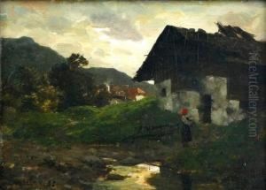 Sennhutte In Den Bergen by Fritz Voellmy