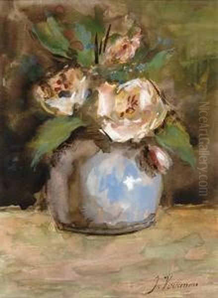 Flowers In An Earthenware Pot - view 1