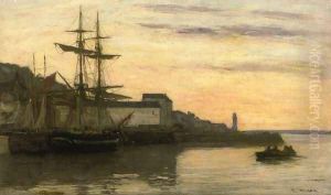 Honfleur, Sailboats by Eugene Boudin