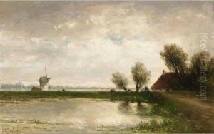 Polder Landscape by Johannes Gijsbert Vogel