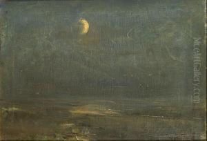 Zeegezicht Bij Maanlicht by Guillaume Vogels